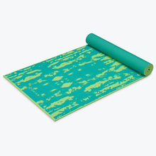 Load image into Gallery viewer, Reversible Turquoise Lotus Yoga Mat (6mm)